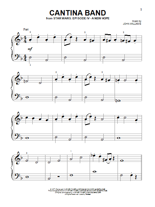 John Williams Cantina Band (from Star Wars: A New Hope) Sheet Music Notes & Chords for French Horn Solo - Download or Print PDF