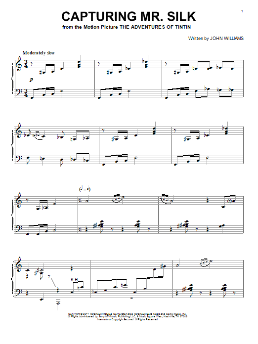 John Williams Capturing Mr. Silk Sheet Music Notes & Chords for Piano - Download or Print PDF
