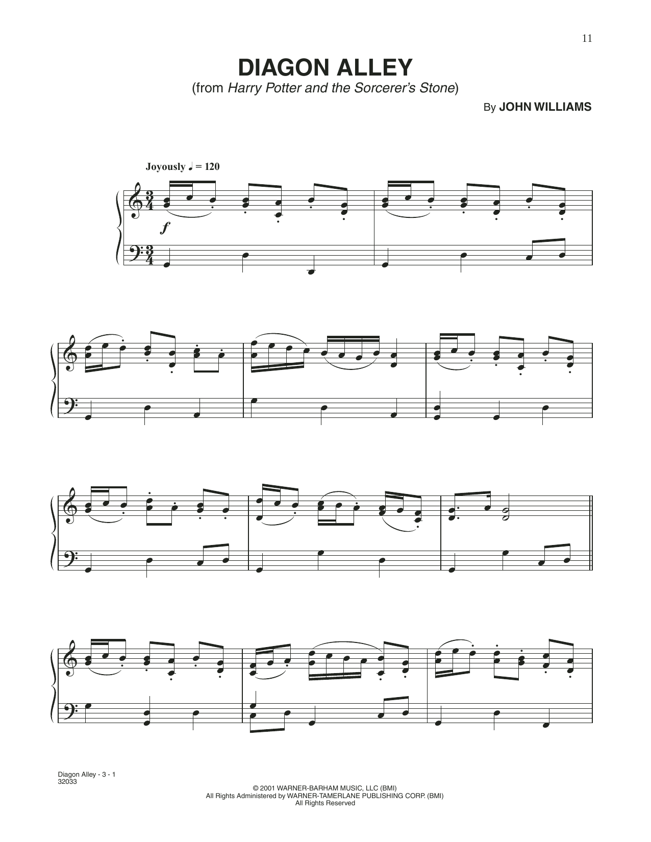 John Williams Diagon Alley (from Harry Potter) Sheet Music Notes & Chords for Piano Solo - Download or Print PDF