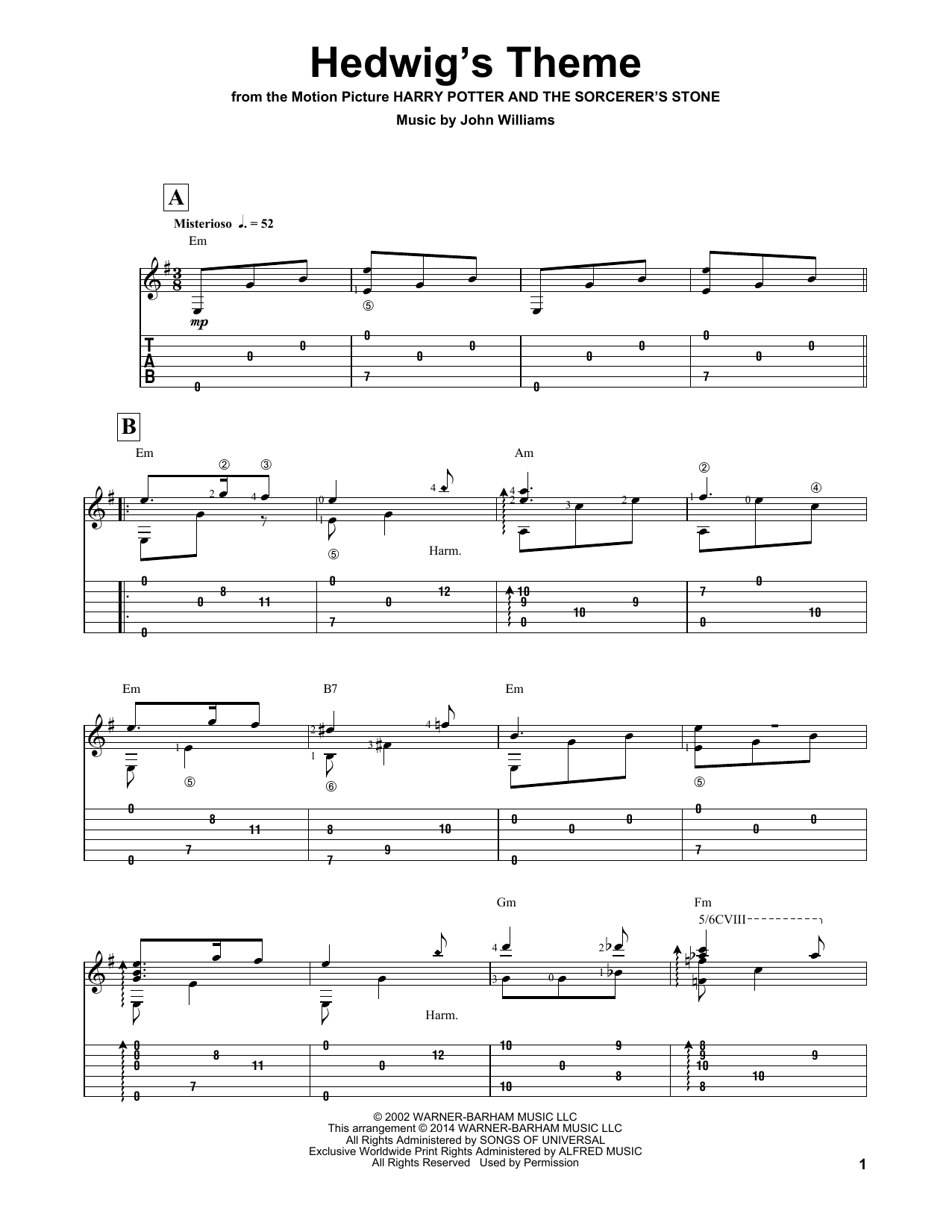 John Williams Hedwig's Theme (arr. Ben Woolman) (from Harry Potter And The Sorcerer's Stone) Sheet Music Notes & Chords for Solo Guitar - Download or Print PDF