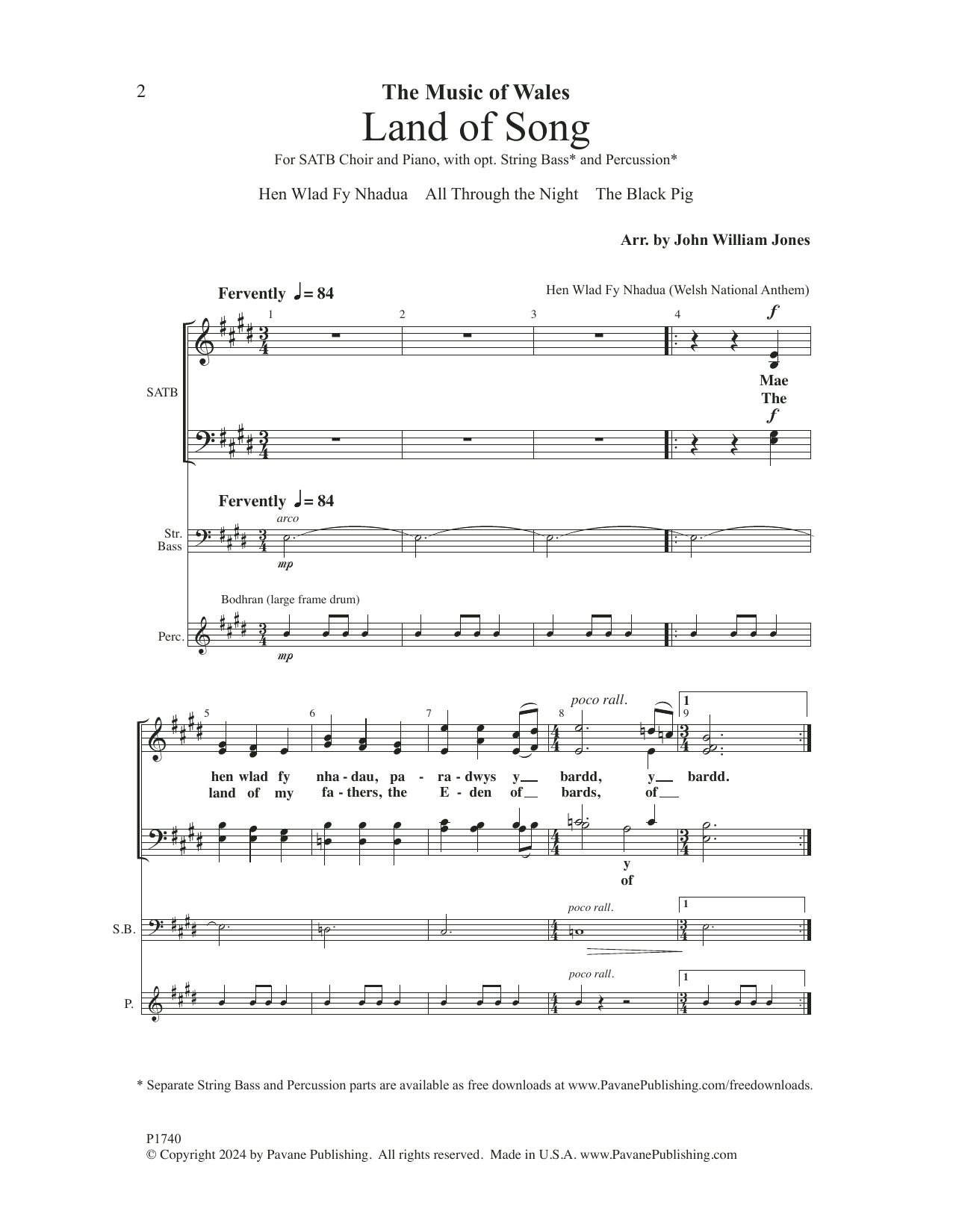 John Williams Jones Land Of Song Sheet Music Notes & Chords for SATB Choir - Download or Print PDF