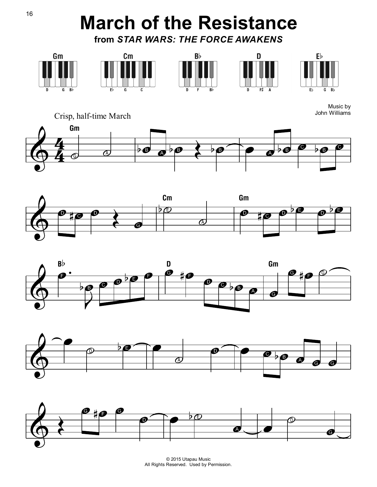 John Williams March Of The Resistance (from Star Wars: The Force Awakens) Sheet Music Notes & Chords for Trombone Solo - Download or Print PDF