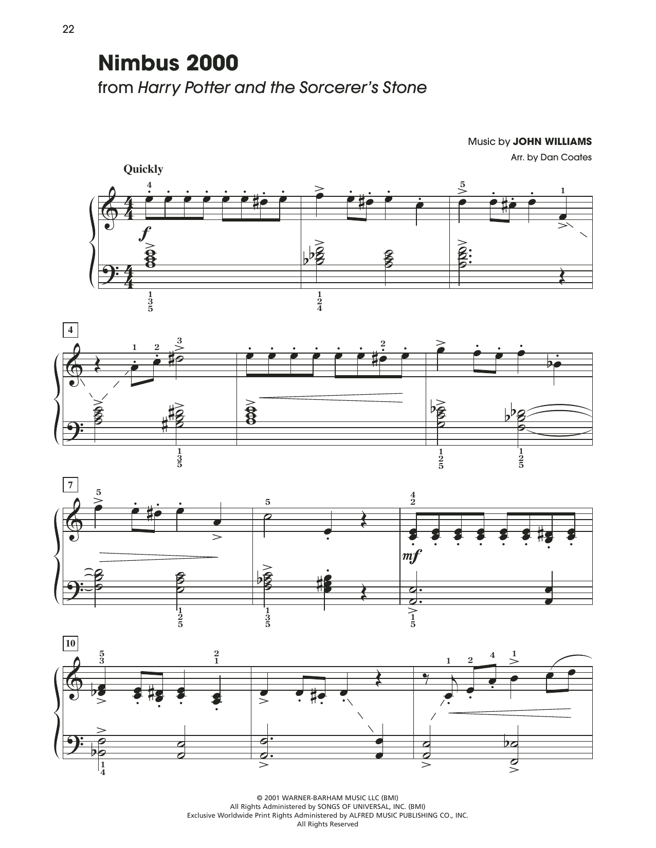 John Williams Nimbus 2000 (arr. Dan Coates) Sheet Music Notes & Chords for Easy Piano - Download or Print PDF