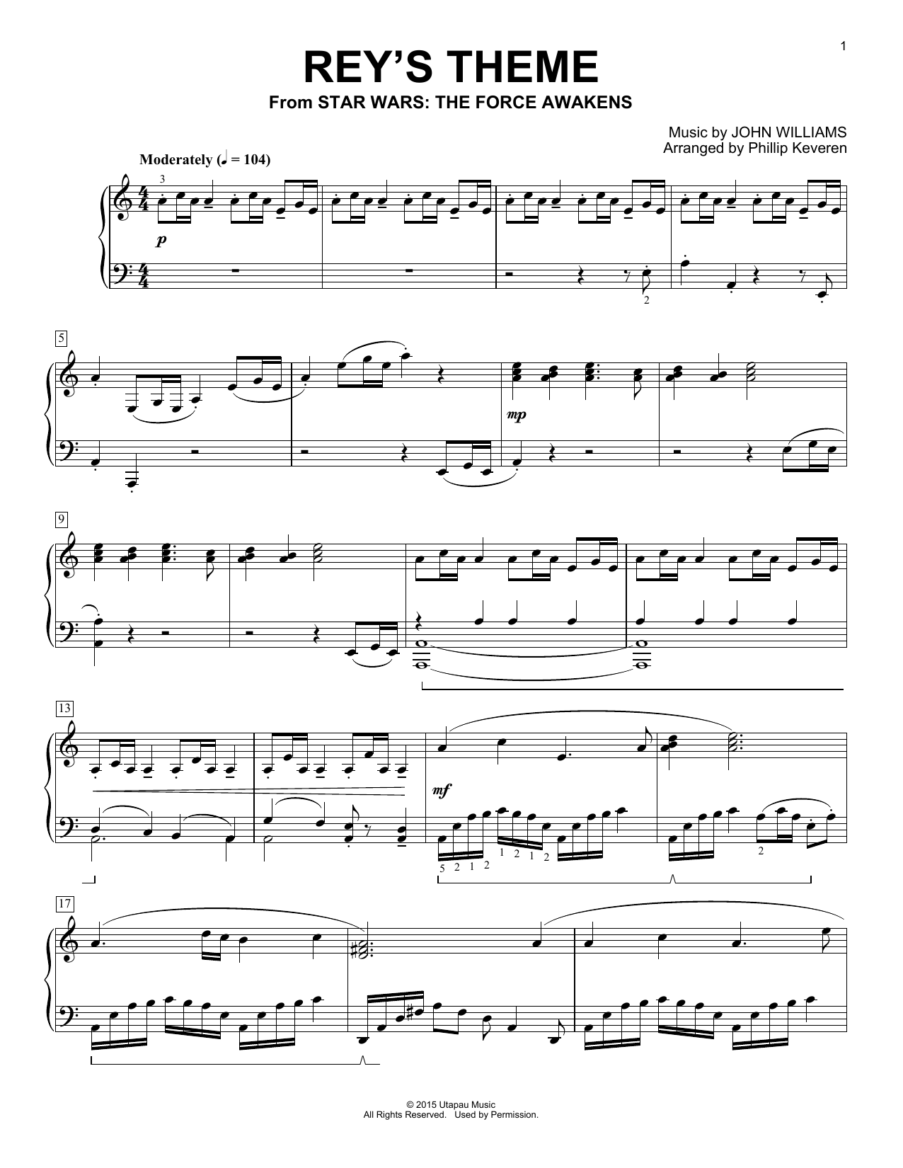Phillip Keveren Rey's Theme Sheet Music Notes & Chords for Piano - Download or Print PDF