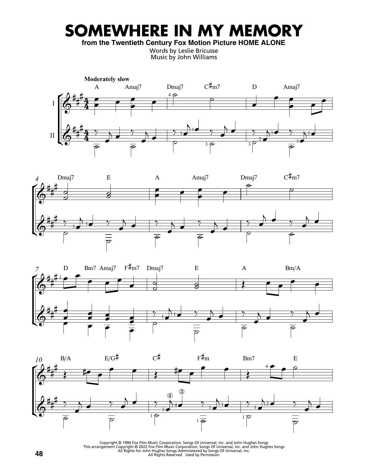 John Williams Somewhere In My Memory (from Home Alone) (arr. Mark Phillips) Sheet Music Notes & Chords for Easy Guitar Tab - Download or Print PDF