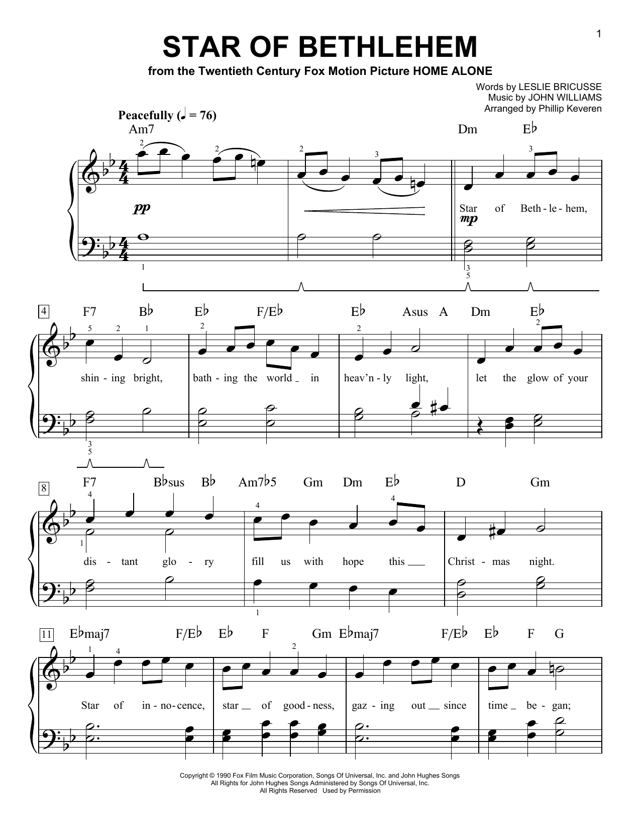 Leslie Bricusse Star Of Bethlehem (arr. Phillip Keveren) Sheet Music Notes & Chords for Easy Piano - Download or Print PDF