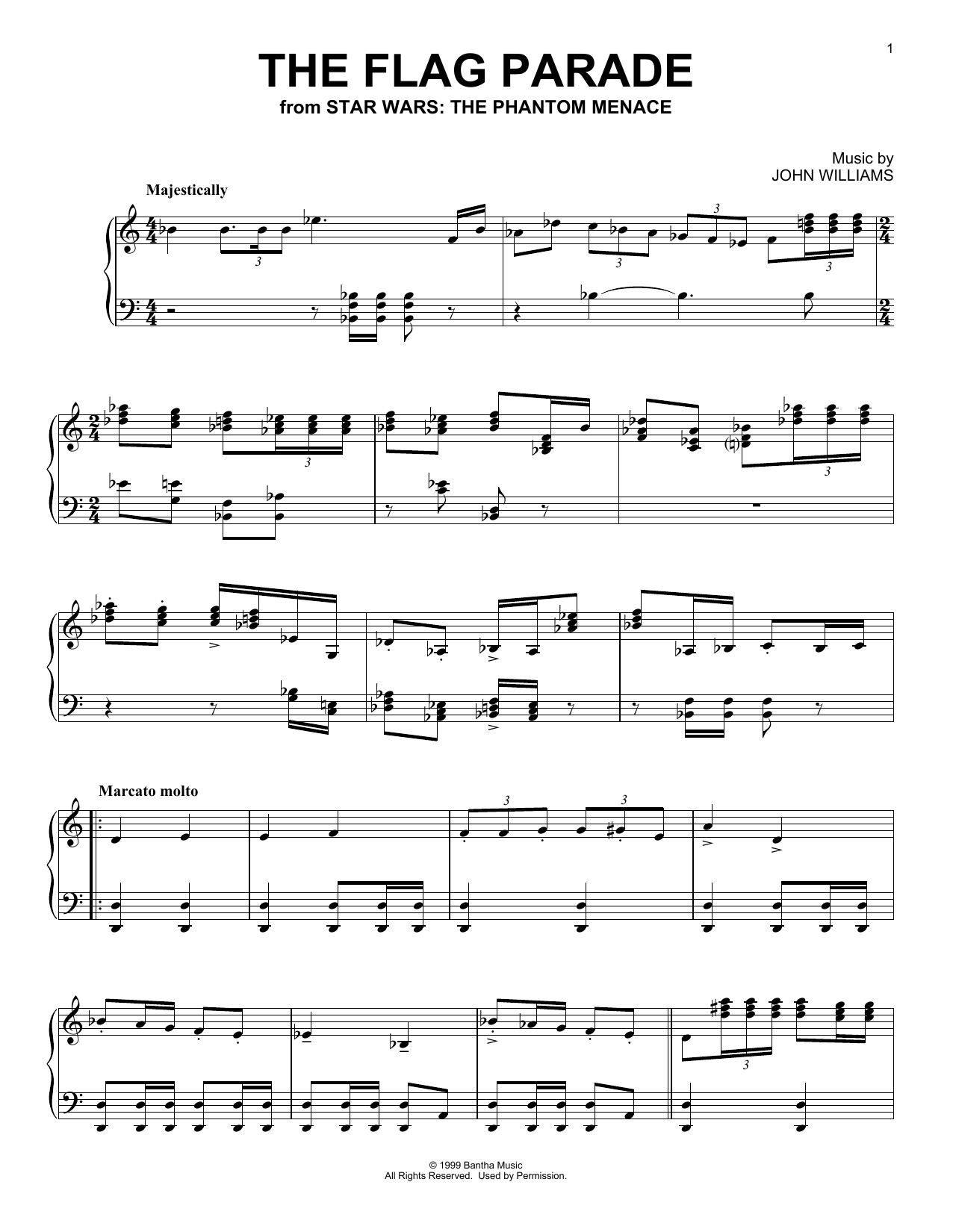 John Williams The Flag Parade (from Star Wars: The Phantom Menace) Sheet Music Notes & Chords for Piano Solo - Download or Print PDF