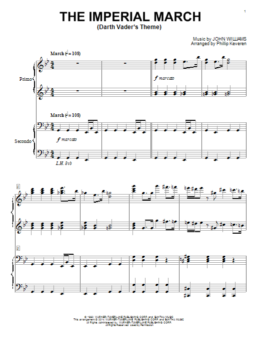 Phillip Keveren The Imperial March (Darth Vader's Theme) Sheet Music Notes & Chords for Piano - Download or Print PDF