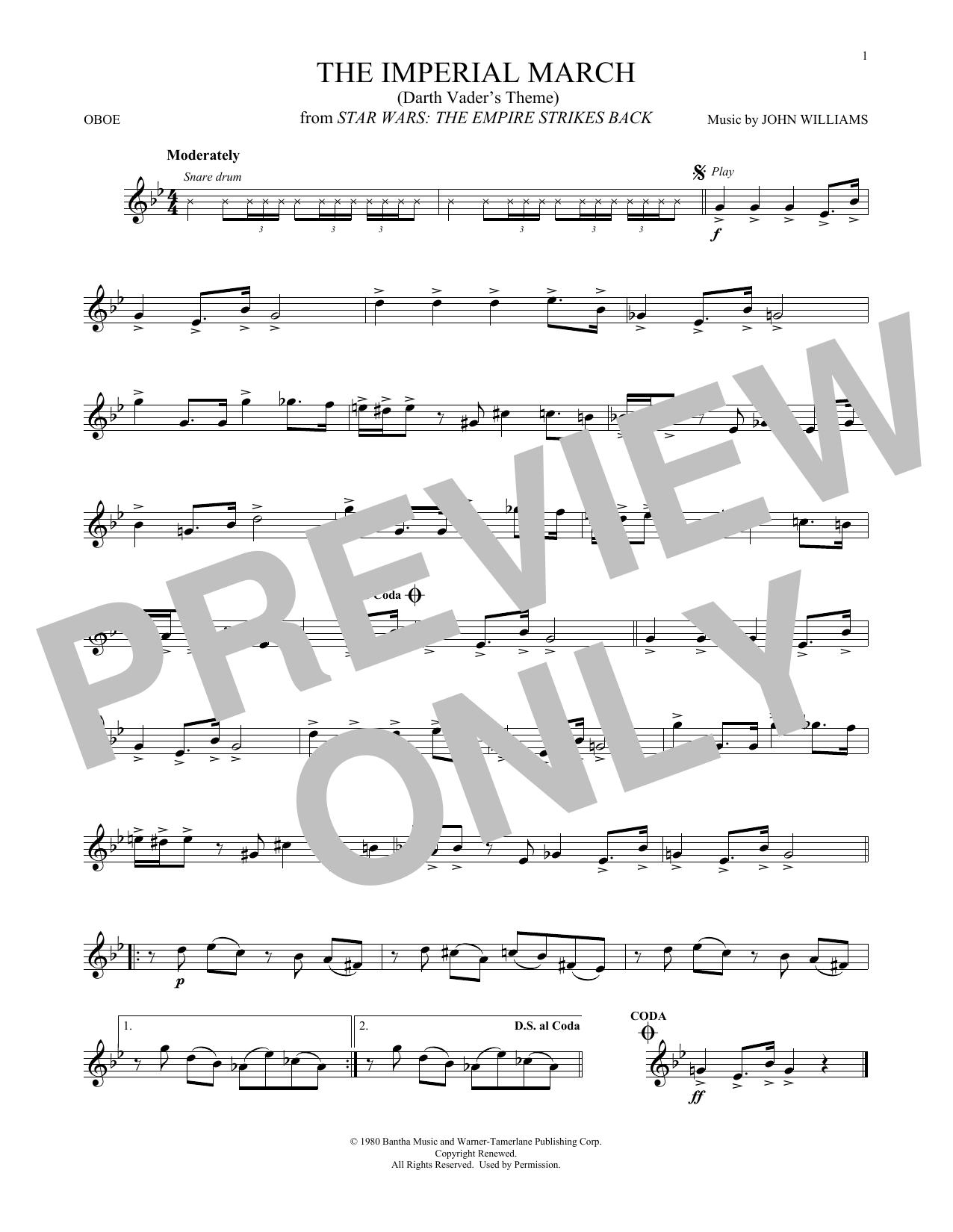 John Williams The Imperial March (Darth Vader's Theme) (from Star Wars: The Empire Strikes Back) Sheet Music Notes & Chords for Trumpet Solo - Download or Print PDF