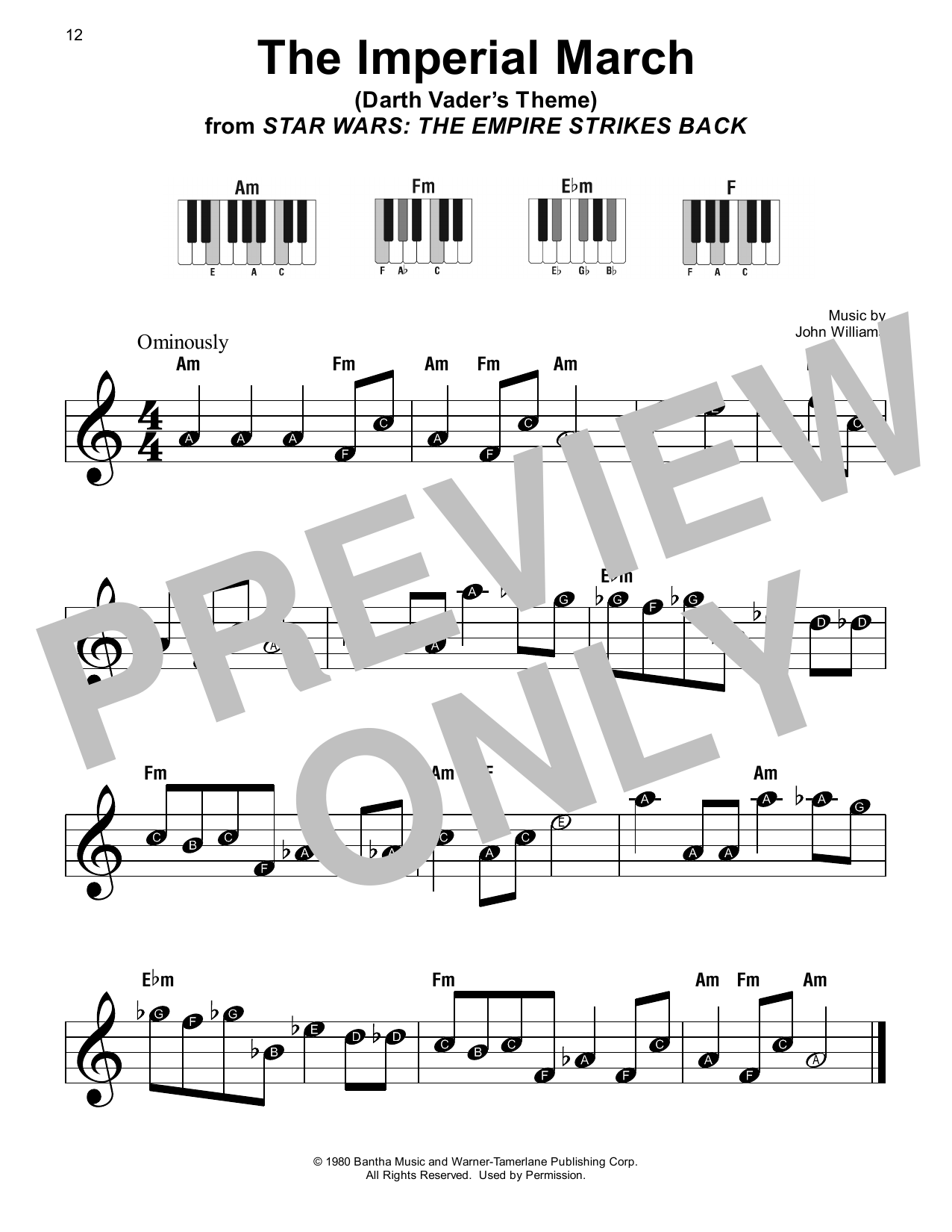 John Williams The Imperial March (from Star Wars: The Empire Strikes Back) Sheet Music Notes & Chords for Super Easy Piano - Download or Print PDF