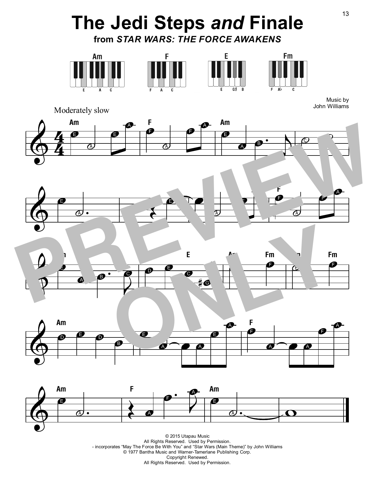 John Williams The Jedi Steps And Finale (from Star Wars: The Force Awakens) Sheet Music Notes & Chords for Super Easy Piano - Download or Print PDF
