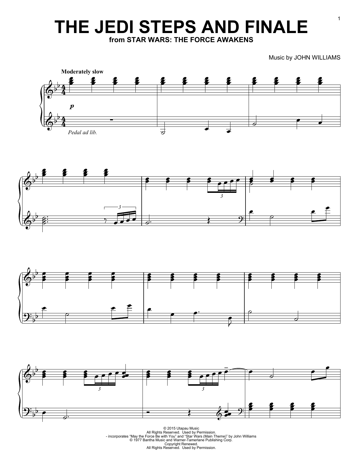 John Williams The Jedi Steps And Finale Sheet Music Notes & Chords for Easy Guitar Tab - Download or Print PDF
