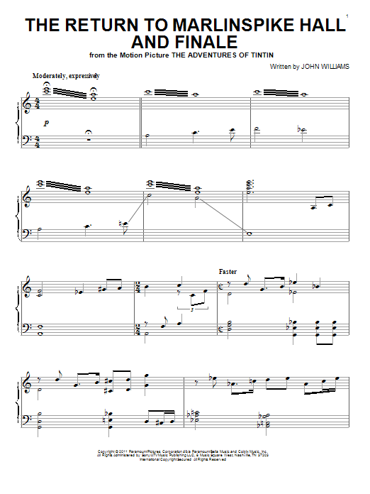 John Williams The Return To Marlinspike Hall And Finale Sheet Music Notes & Chords for Piano - Download or Print PDF John Williams The Return To Marlinspike Hall And Finale Sheet Music Notes & Chords for Piano - Download or Print PDF