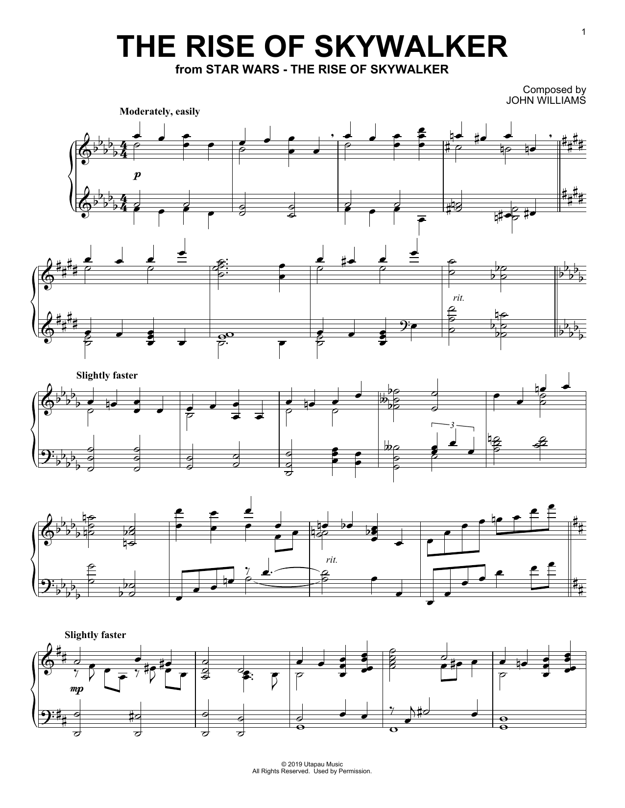John Williams The Rise Of Skywalker (from The Rise Of Skywalker) Sheet Music Notes & Chords for Easy Piano - Download or Print PDF