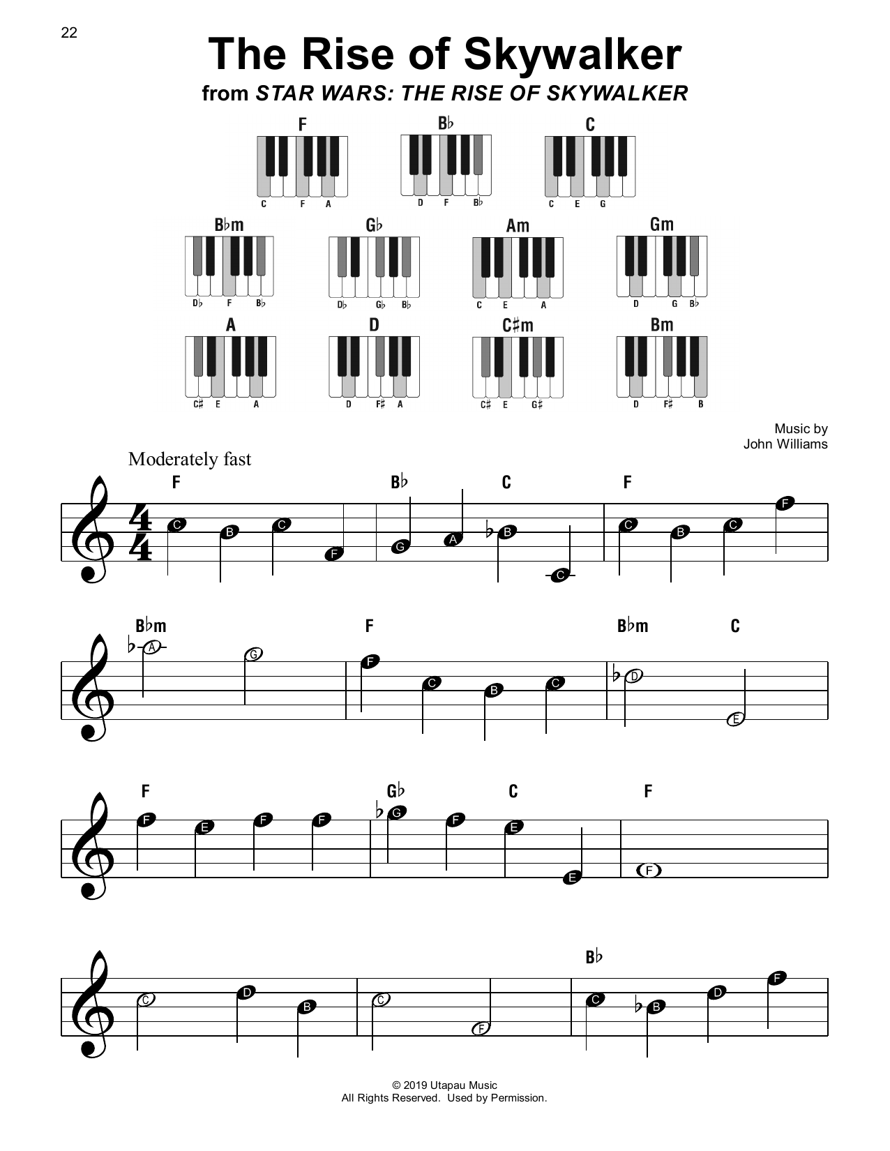 John Williams The Rise of Skywalker Sheet Music Notes & Chords for Super Easy Piano - Download or Print PDF