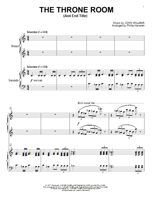Phillip Keveren The Throne Room (And End Title) Sheet Music Notes & Chords for Piano Duet - Download or Print PDF