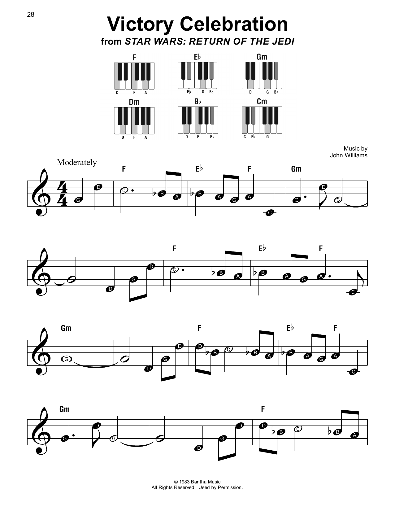 John Williams Victory Celebration (from Star Wars: Return Of The Jedi) Sheet Music Notes & Chords for Super Easy Piano - Download or Print PDF
