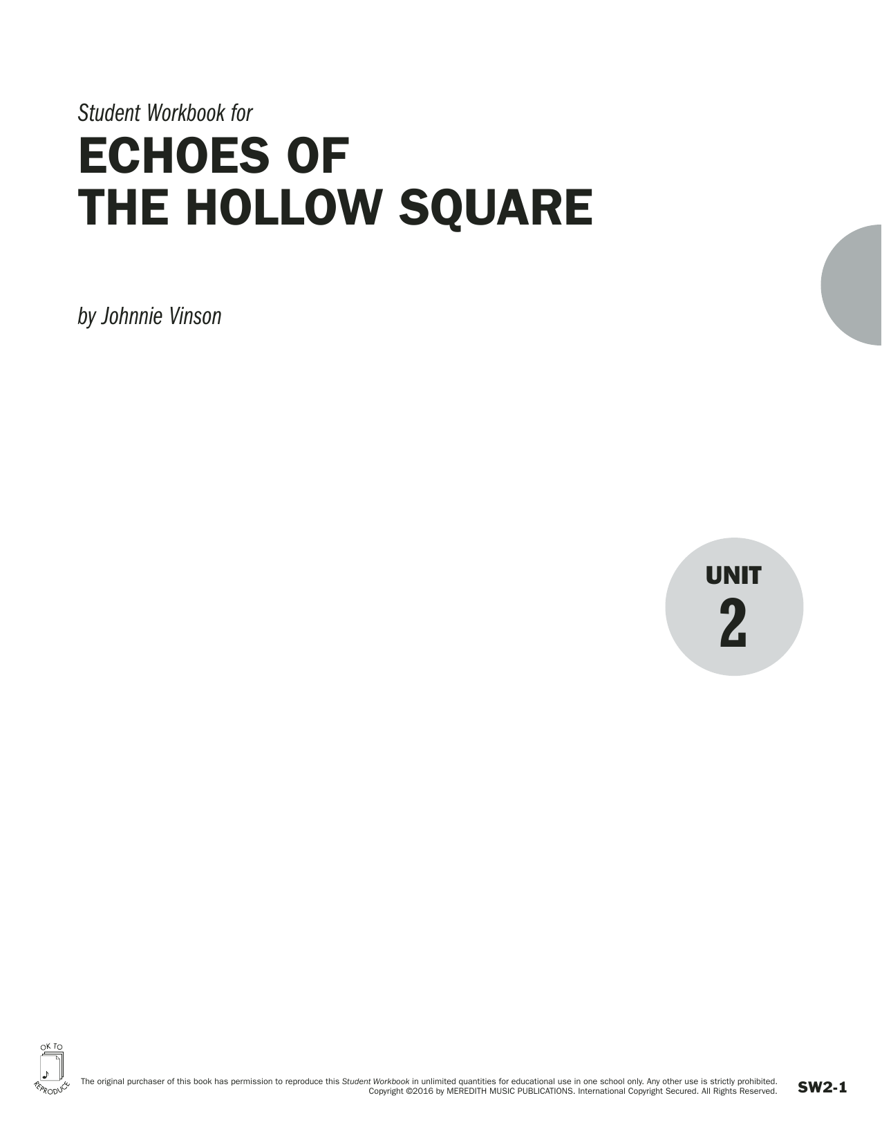 Johnnie Vinson Guides to Band Masterworks, Vol. 6 - Student Workbook - Echoes of The Hollow Square Sheet Music Notes & Chords for Instrumental Method - Download or Print PDF