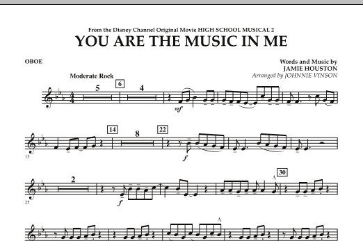 Johnnie Vinson You Are The Music In Me (from High School Musical 2) - Oboe Sheet Music Notes & Chords for Concert Band - Download or Print PDF