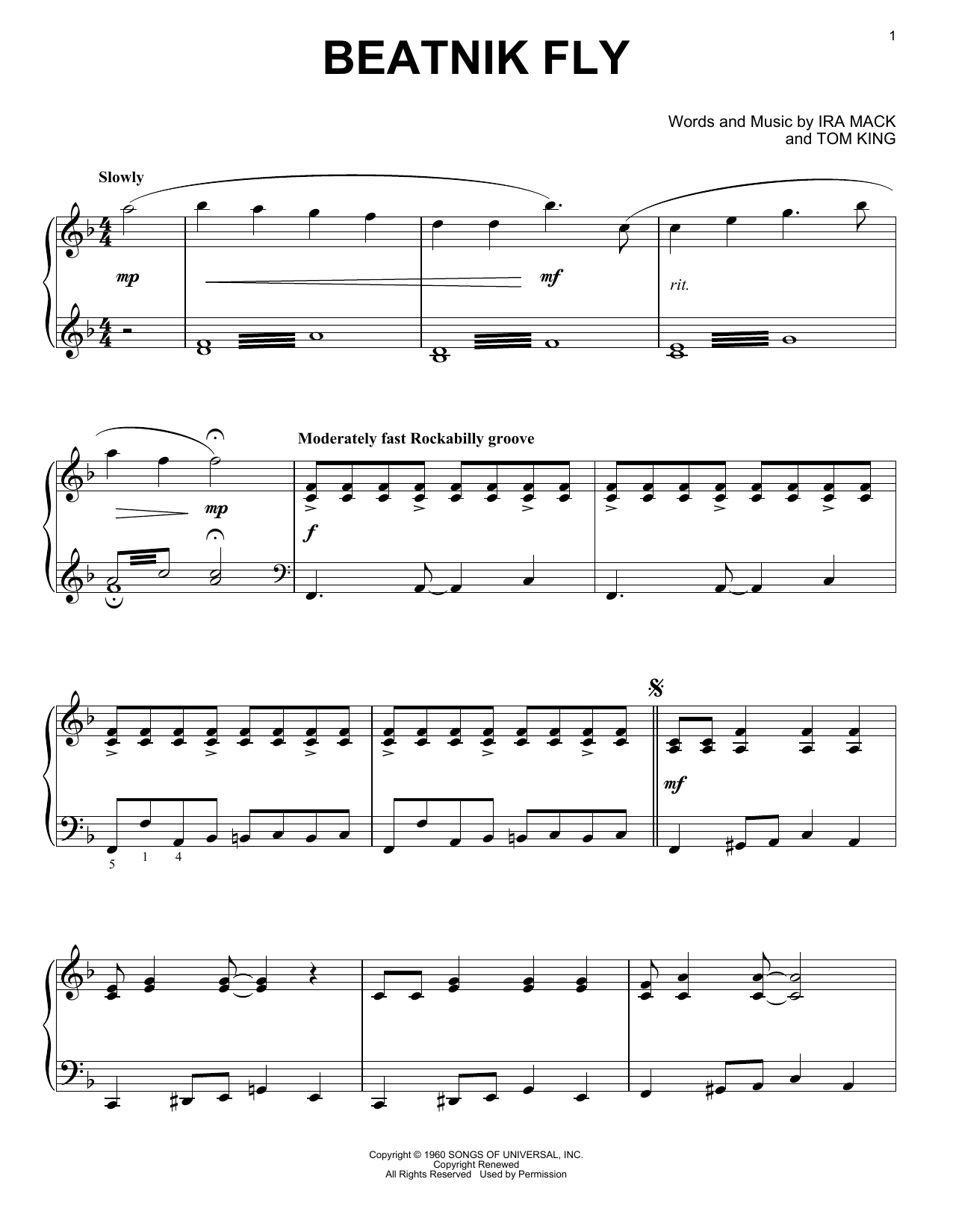 Johnny & The Hurricanes Beatnik Fly Sheet Music Notes & Chords for Keyboard Transcription - Download or Print PDF