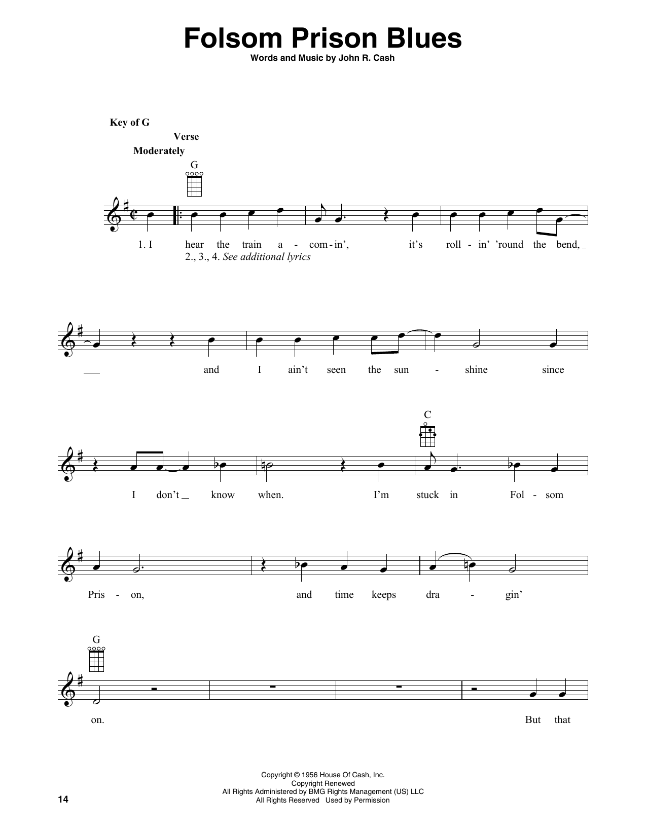 Johnny Cash Folsom Prison Blues (arr. Fred Sokolow) Sheet Music Notes & Chords for Banjo Tab - Download or Print PDF