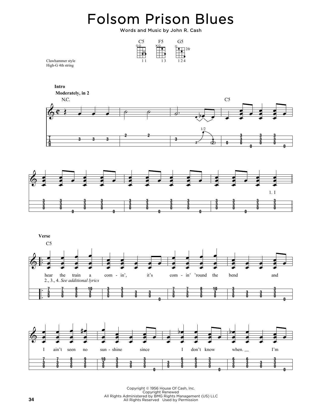 Johnny Cash Folsom Prison Blues (arr. Jim Schustedt) Sheet Music Notes & Chords for Ukulele - Download or Print PDF Johnny Cash Folsom Prison Blues (arr. Jim Schustedt) Sheet Music Notes & Chords for Ukulele - Download or Print PDF