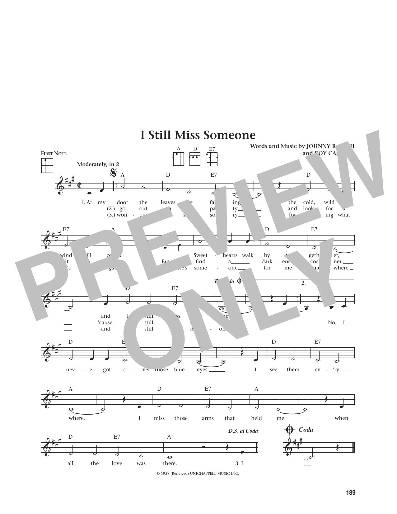 Johnny Cash I Still Miss Someone (from The Daily Ukulele) (arr. Jim Beloff) Sheet Music Notes & Chords for Ukulele - Download or Print PDF