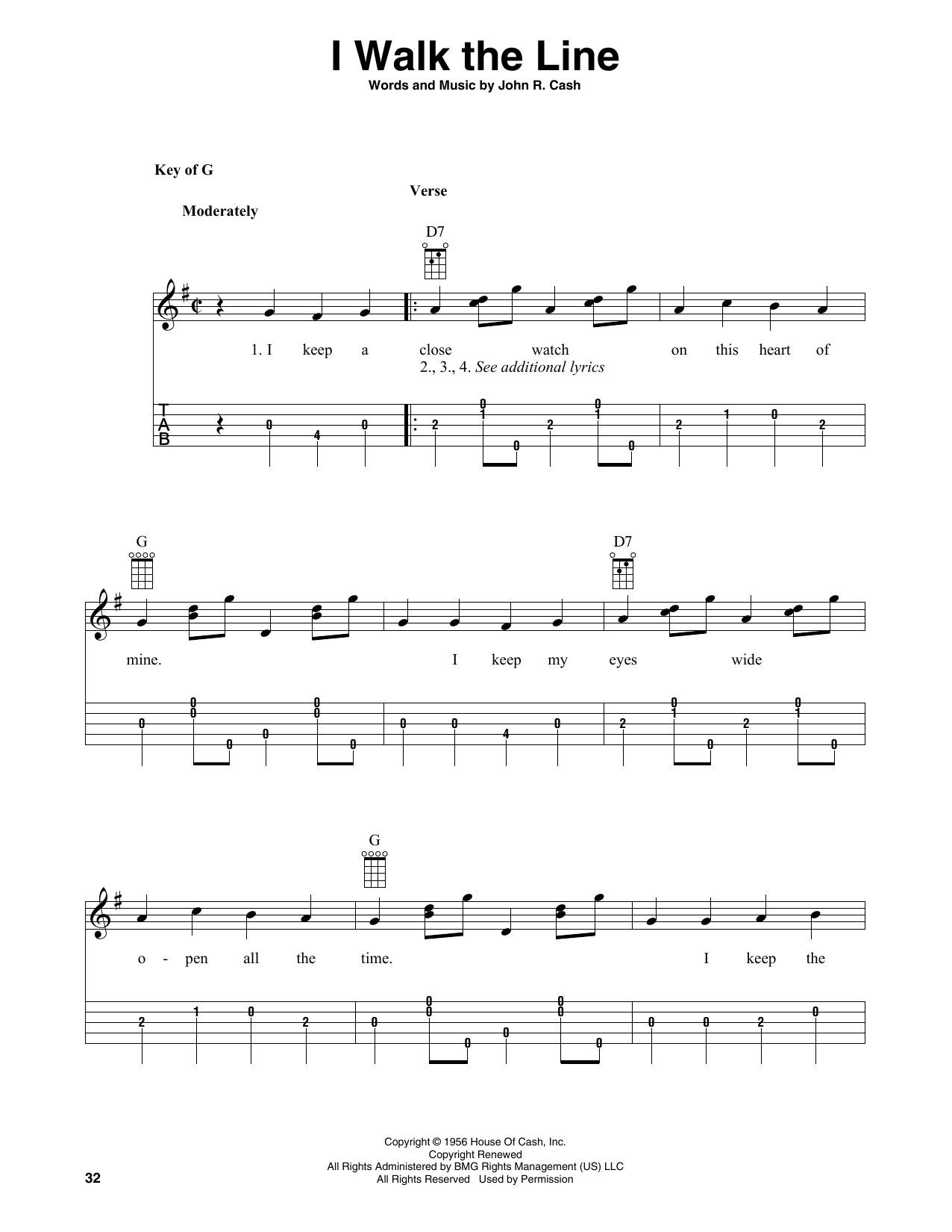 Johnny Cash I Walk The Line (arr. Fred Sokolow) Sheet Music Notes & Chords for Banjo Tab - Download or Print PDF