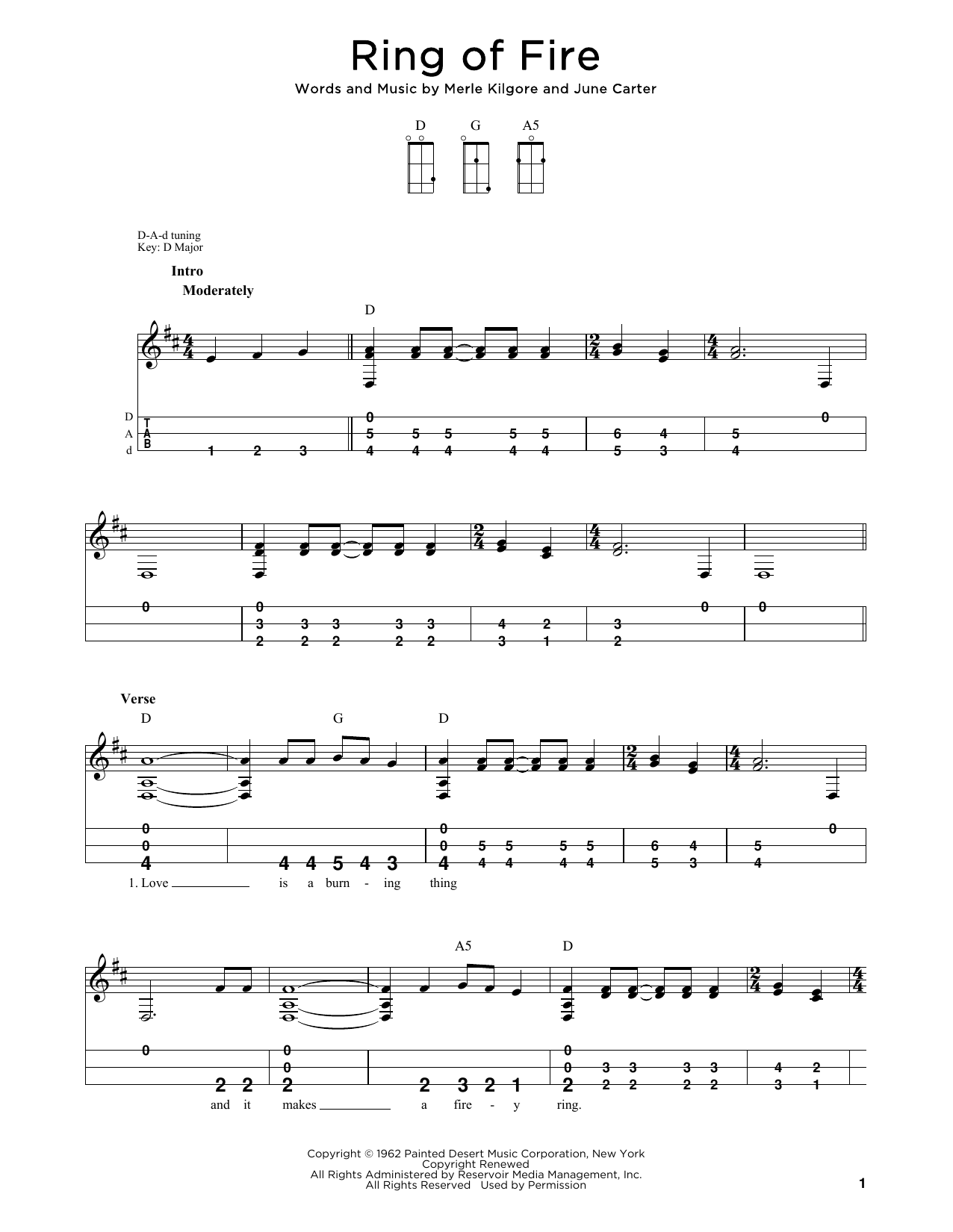 Johnny Cash Ring Of Fire (arr. Steven B. Eulberg) Sheet Music Notes & Chords for Dulcimer - Download or Print PDF