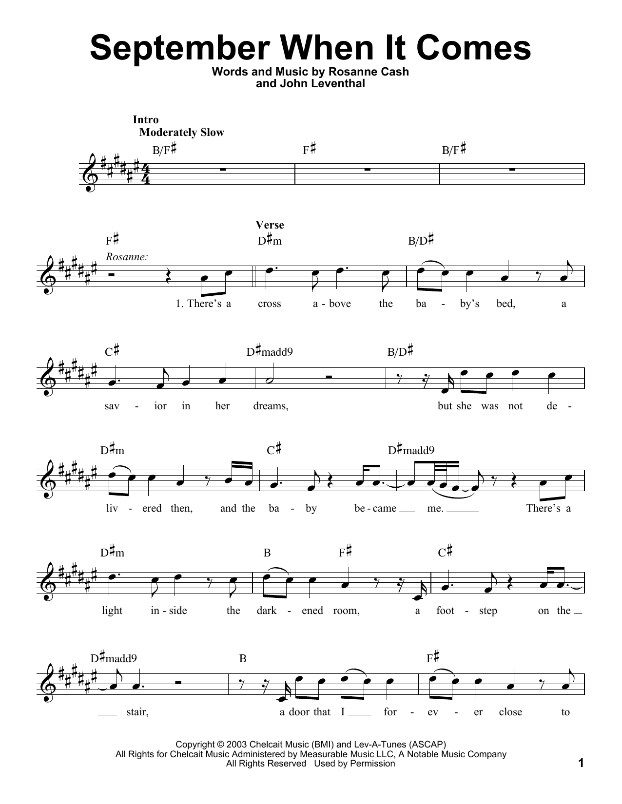 Johnny Cash September When It Comes Sheet Music Notes & Chords for Voice - Download or Print PDF