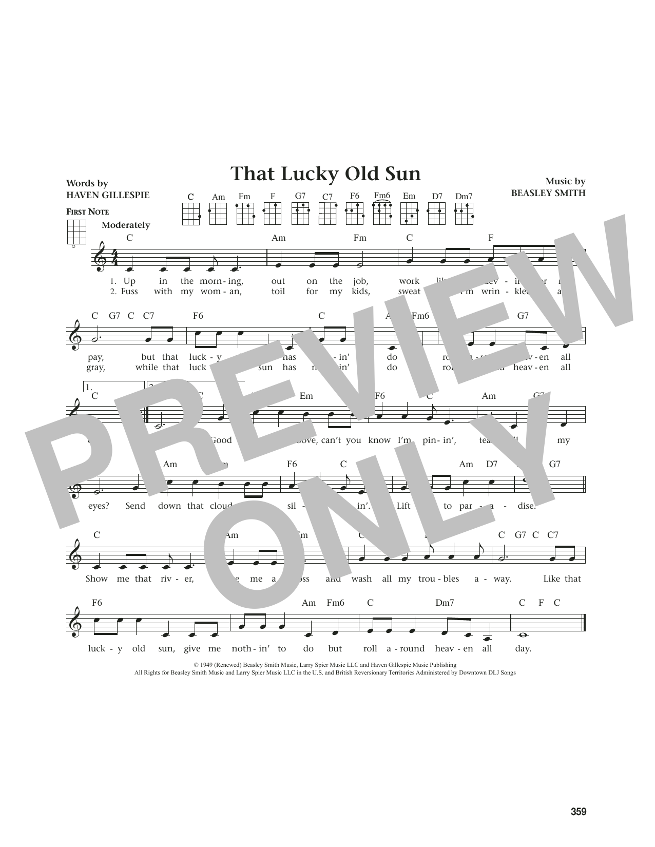 Johnny Cash That Lucky Old Sun (from The Daily Ukulele) (arr. Jim Beloff) Sheet Music Notes & Chords for Ukulele - Download or Print PDF