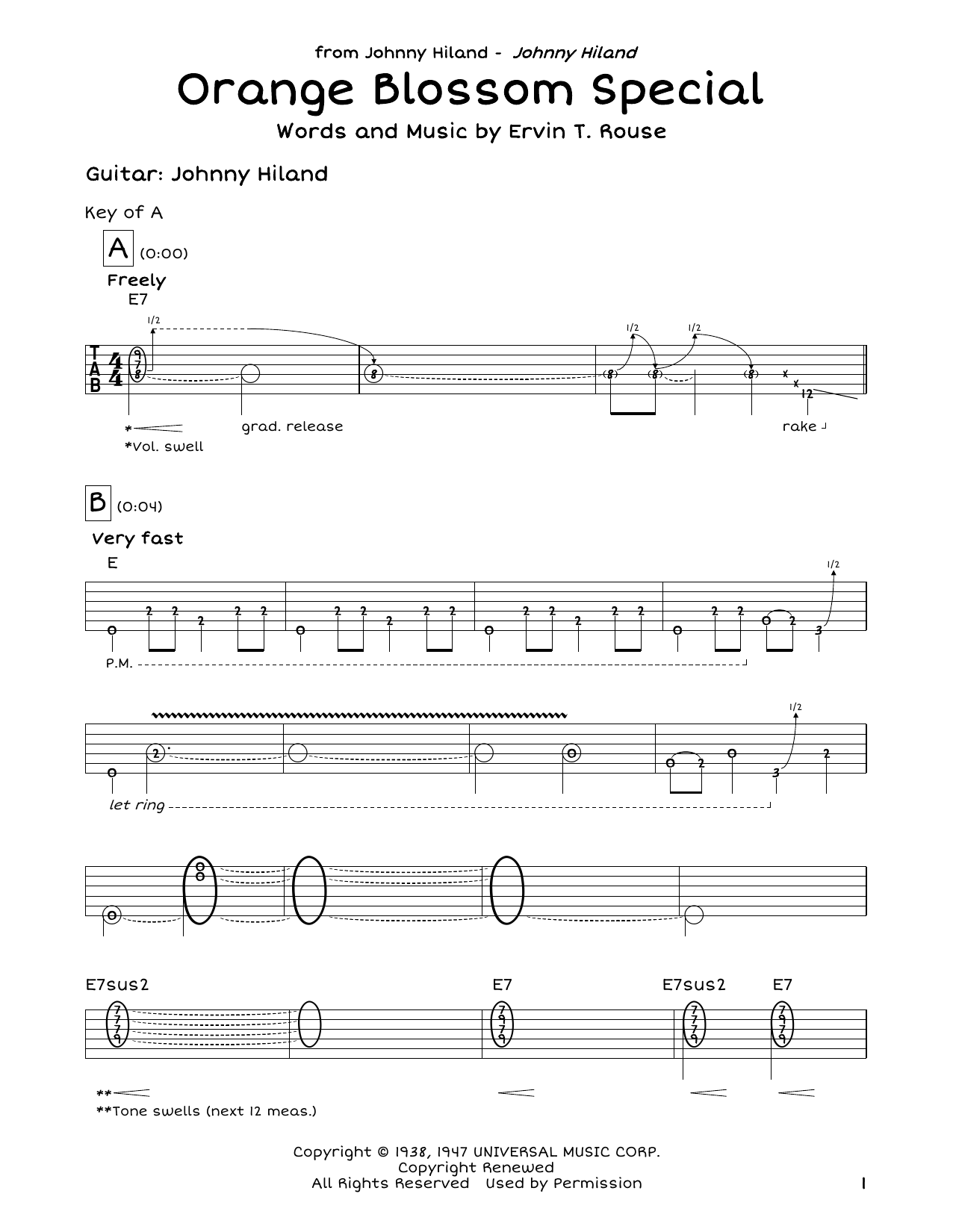 Johnny Hiland Orange Blossom Special Sheet Music Notes & Chords for Guitar Tab - Download or Print PDF