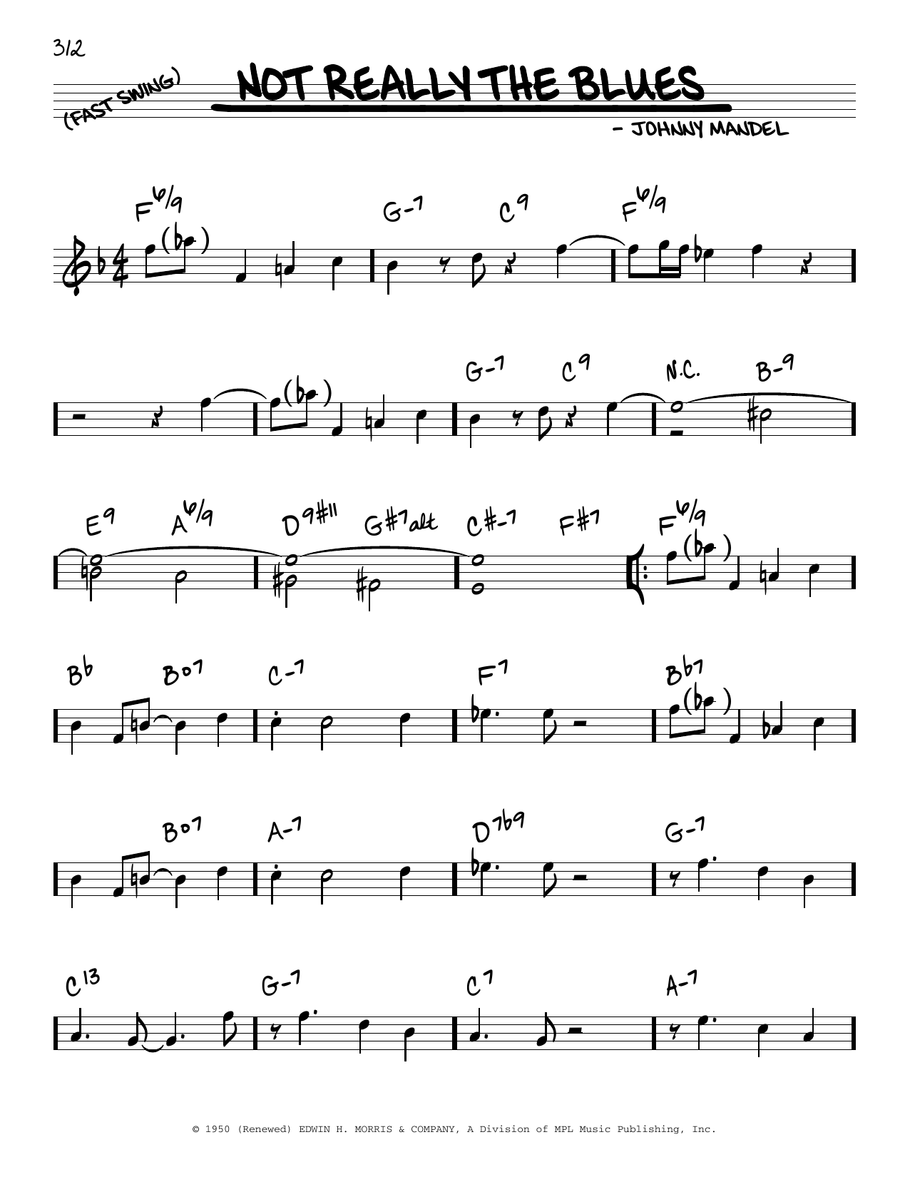Johnny Mandel Not Really The Blues Sheet Music Notes & Chords for Real Book – Melody & Chords - Download or Print PDF