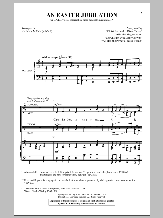 Johnny Mann All Hail The Power Of Jesus' Name Sheet Music Notes & Chords for SATB - Download or Print PDF