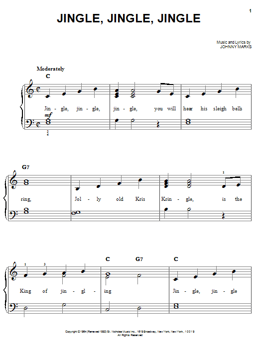 Johnny Marks Jingle, Jingle, Jingle Sheet Music Notes & Chords for Violin - Download or Print PDF