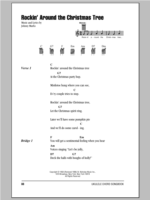 Johnny Marks Rockin' Around The Christmas Tree Sheet Music Notes & Chords for Piano (Big Notes) - Download or Print PDF