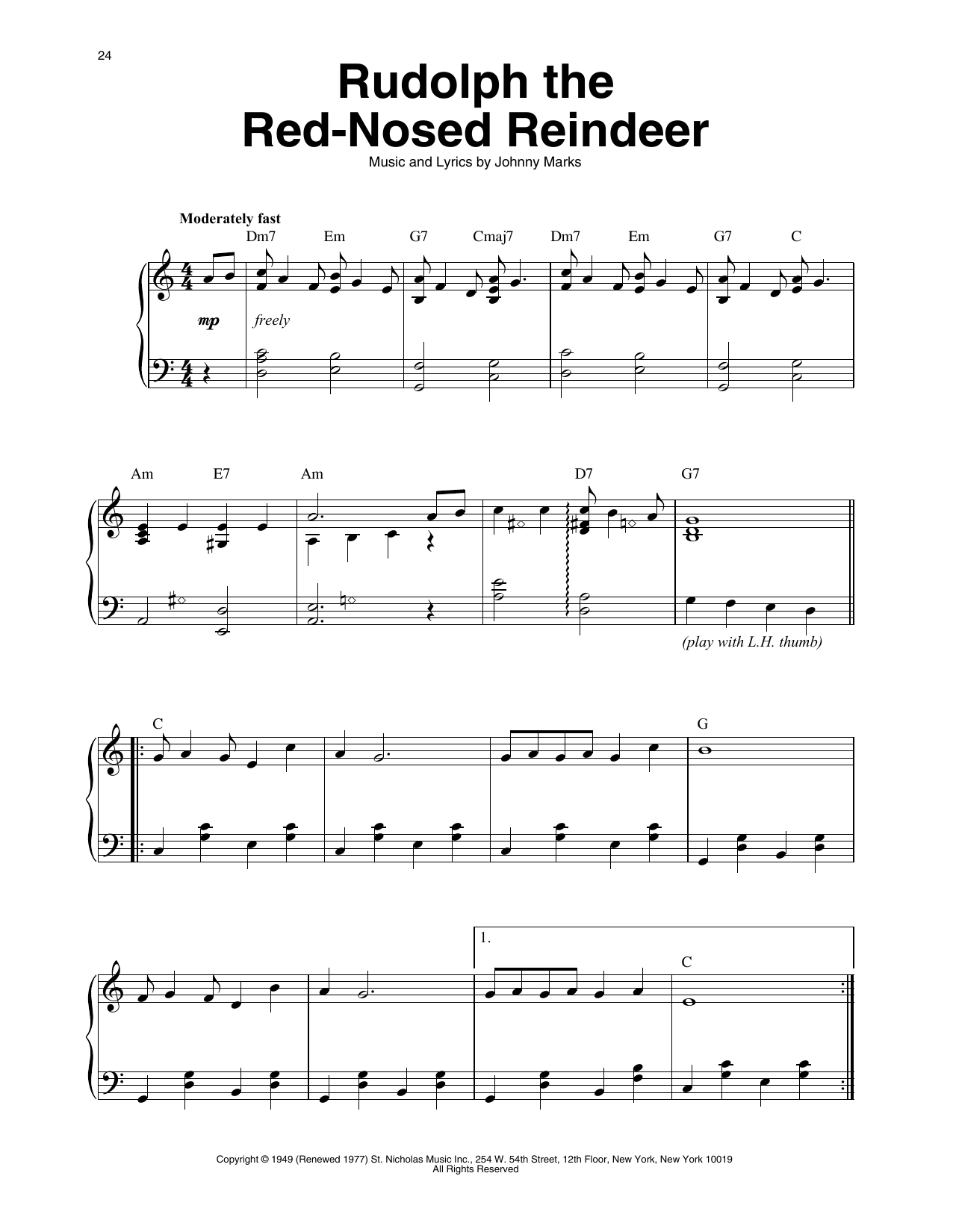 Johnny Marks Rudolph The Red-Nosed Reindeer (arr. Maeve Gilchrist) Sheet Music Notes & Chords for Harp - Download or Print PDF
