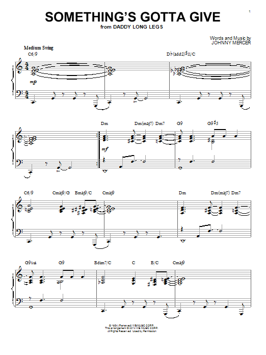 Johnny Mercer Something's Gotta Give [Jazz version] (arr. Brent Edstrom) Sheet Music Notes & Chords for Piano - Download or Print PDF