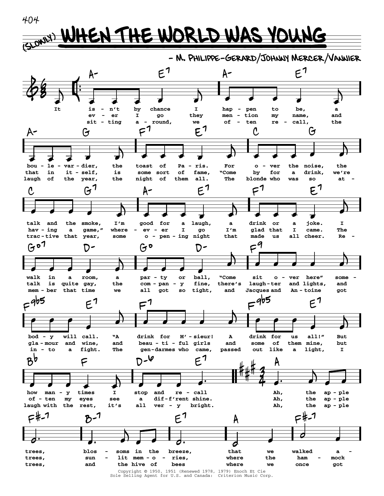 Johnny Mercer When The World Was Young (Low Voice) Sheet Music Notes & Chords for Real Book – Melody, Lyrics & Chords - Download or Print PDF Johnny Mercer When The World Was Young (Low Voice) Sheet Music Notes & Chords for Real Book – Melody, Lyrics & Chords - Download or Print PDF