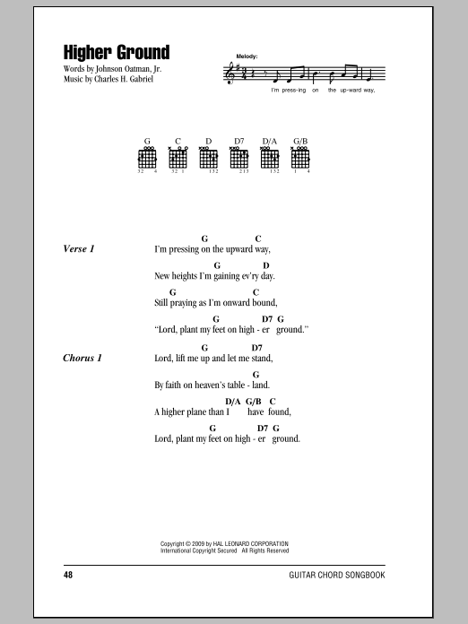 Johnson Oatman, Jr. Higher Ground Sheet Music Notes & Chords for Piano - Download or Print PDF