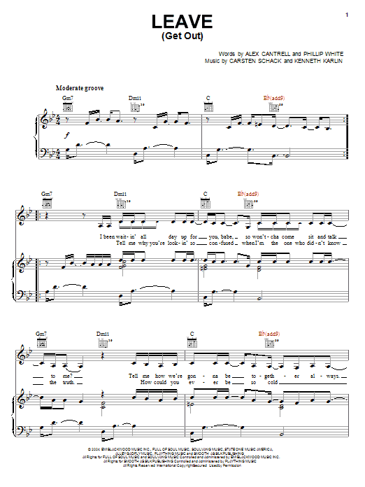 JoJo Leave (Get Out) Sheet Music Notes & Chords for Piano, Vocal & Guitar (Right-Hand Melody) - Download or Print PDF