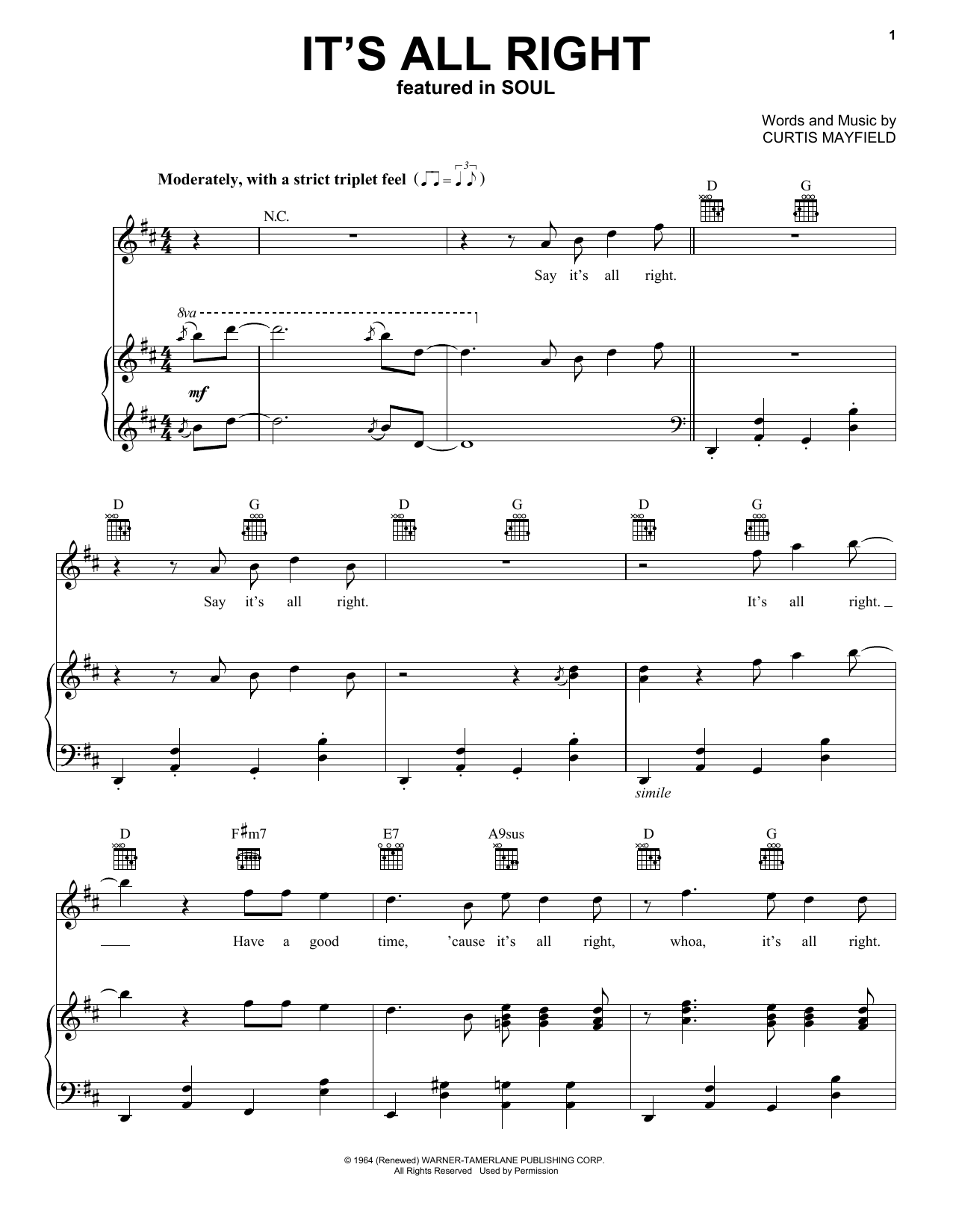 Jon Batiste It's All Right (from Soul) Sheet Music Notes & Chords for Big Note Piano - Download or Print PDF