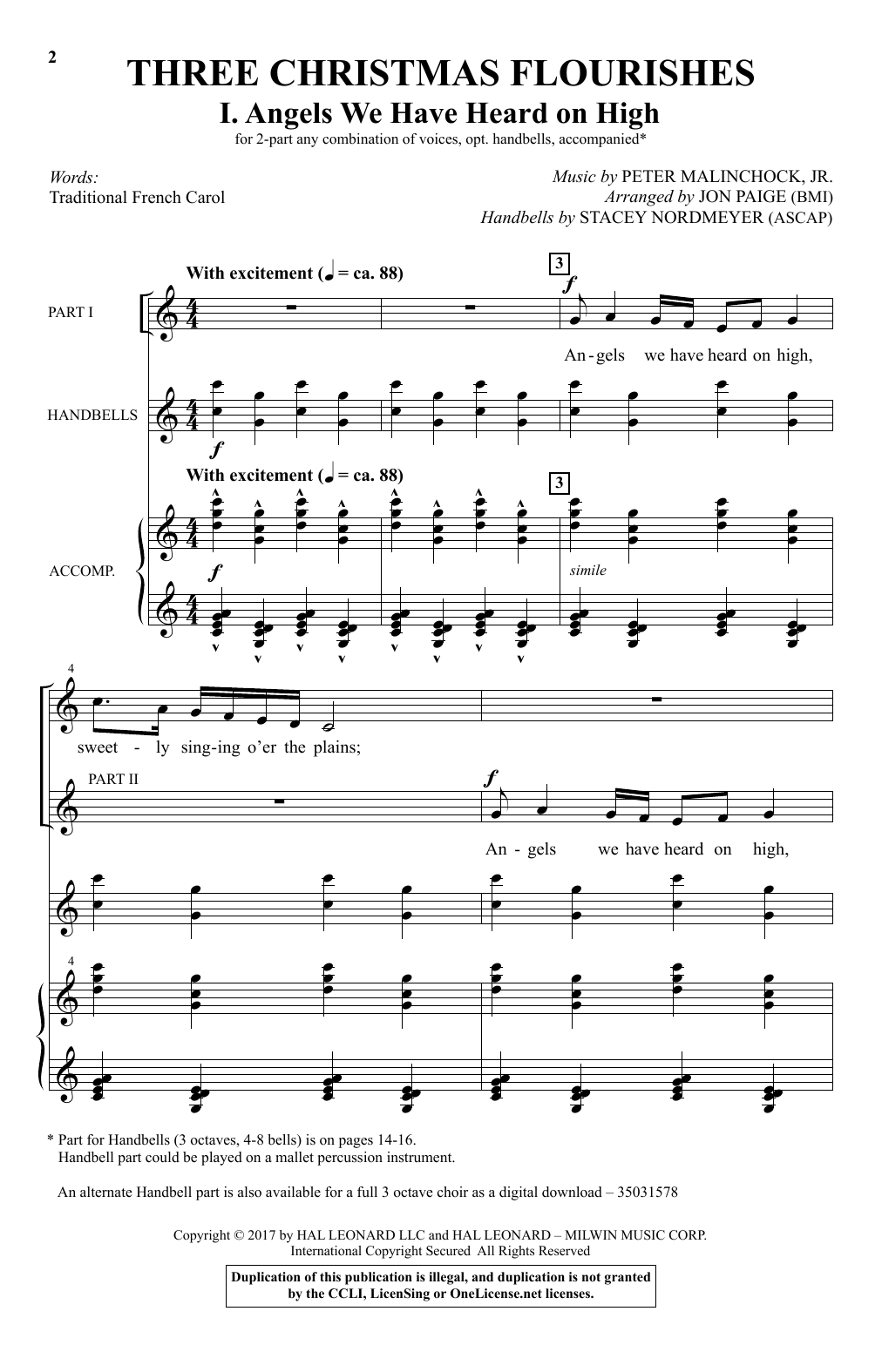 Jon Paige Angels We Have Heard On High Sheet Music Notes & Chords for 2-Part Choir - Download or Print PDF