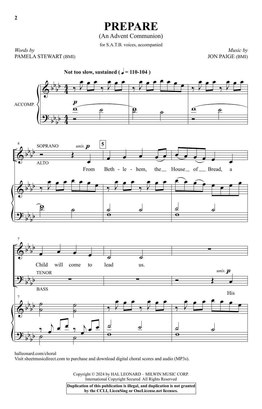 Jon Paige Prepare (An Advent Communion) Sheet Music Notes & Chords for SATB Choir - Download or Print PDF