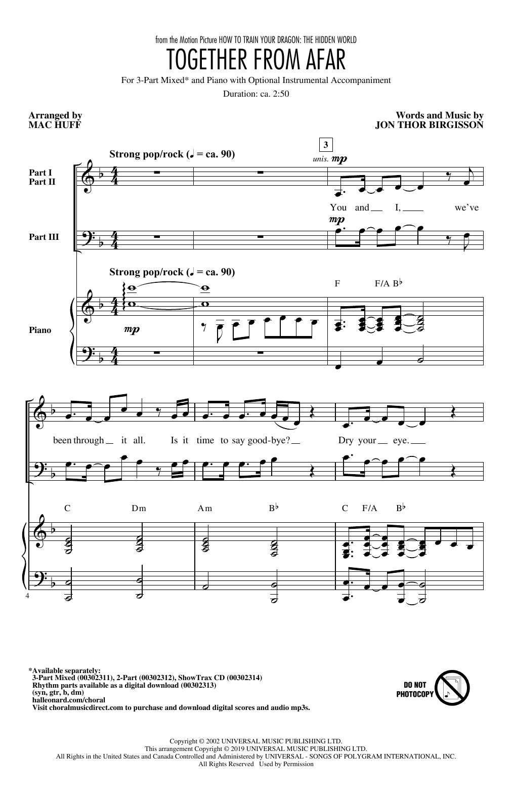 Jon Thor Birgisson Together From Afar (arr. Mac Huff) Sheet Music Notes & Chords for 2-Part Choir - Download or Print PDF Jon Thor Birgisson Together From Afar (arr. Mac Huff) Sheet Music Notes & Chords for 2-Part Choir - Download or Print PDF