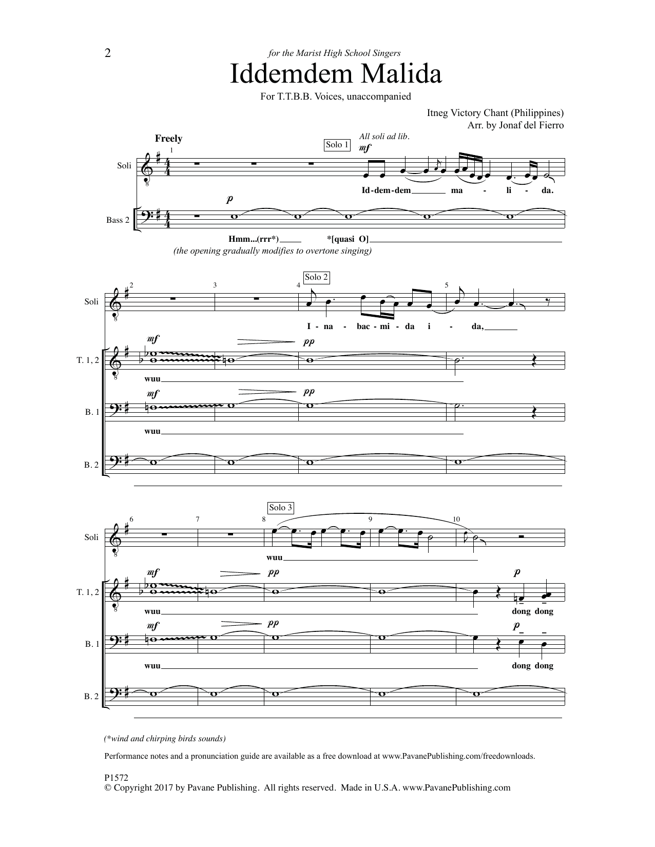 Jonaf del Fierro Iddemdem Malida Sheet Music Notes & Chords for SATB Choir - Download or Print PDF