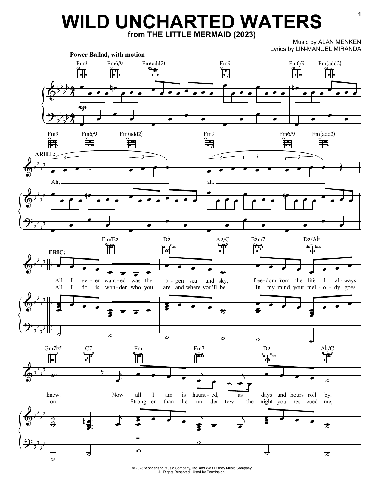 Jonah Hauer-King Wild Uncharted Waters (from The Little Mermaid) (2023) Sheet Music Notes & Chords for Alto Sax Solo - Download or Print PDF