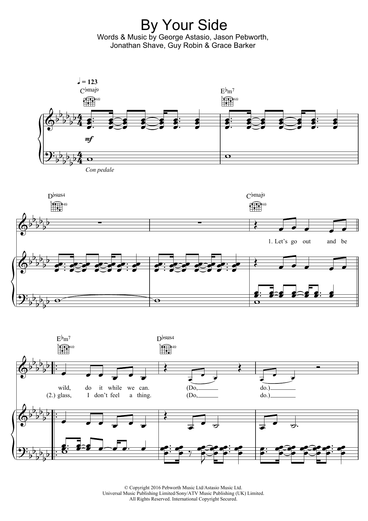 Jonas Blue By Your Side Sheet Music Notes & Chords for Piano, Vocal & Guitar (Right-Hand Melody) - Download or Print PDF