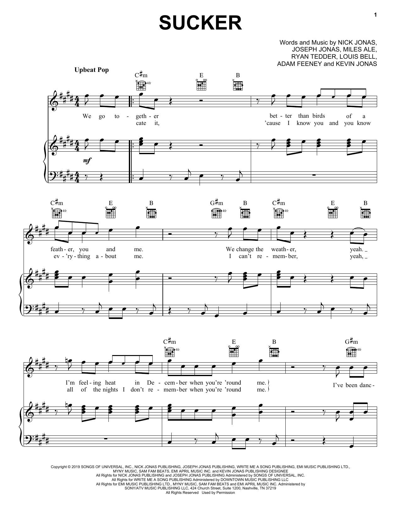 Jonas Brothers Sucker Sheet Music Notes & Chords for Ukulele - Download or Print PDF