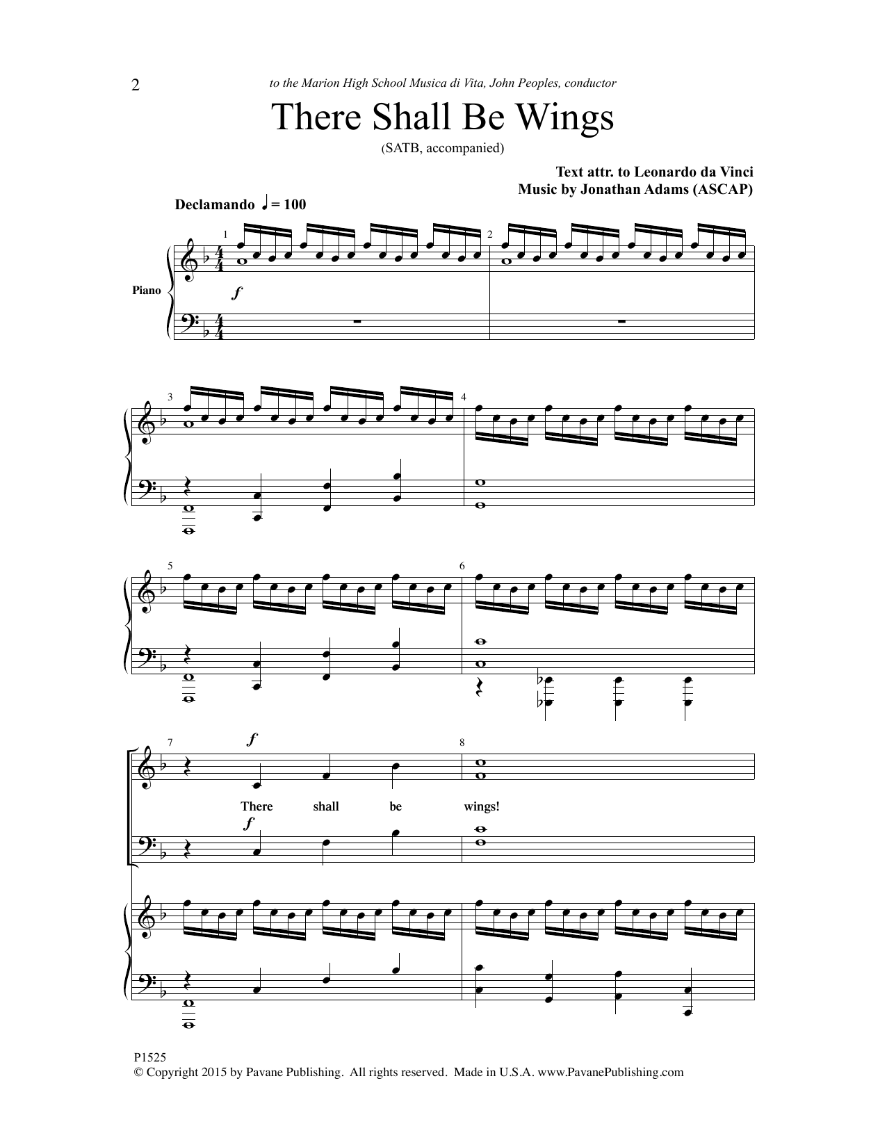 Jonathan Adams There Shall Be Wings Sheet Music Notes & Chords for Choral - Download or Print PDF